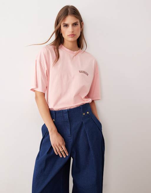 Barbour Claydon t-shirt in pink blush - PINK