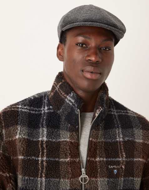 Barbour Claymore baker boy cap in charcoal grey  - view 1