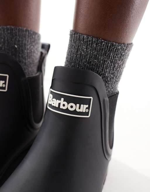 Barbour - Clifton - Korte regenlaarzen met sleehak in zwart, exclusief bij ASOS, 2 van 4
