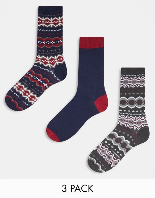 Barbour - Coffret cadeau 3 paires de chaussettes à motif jacquard - Multicolore