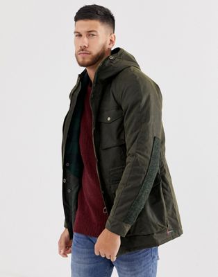 barbour coll waxed cotton parka jacket