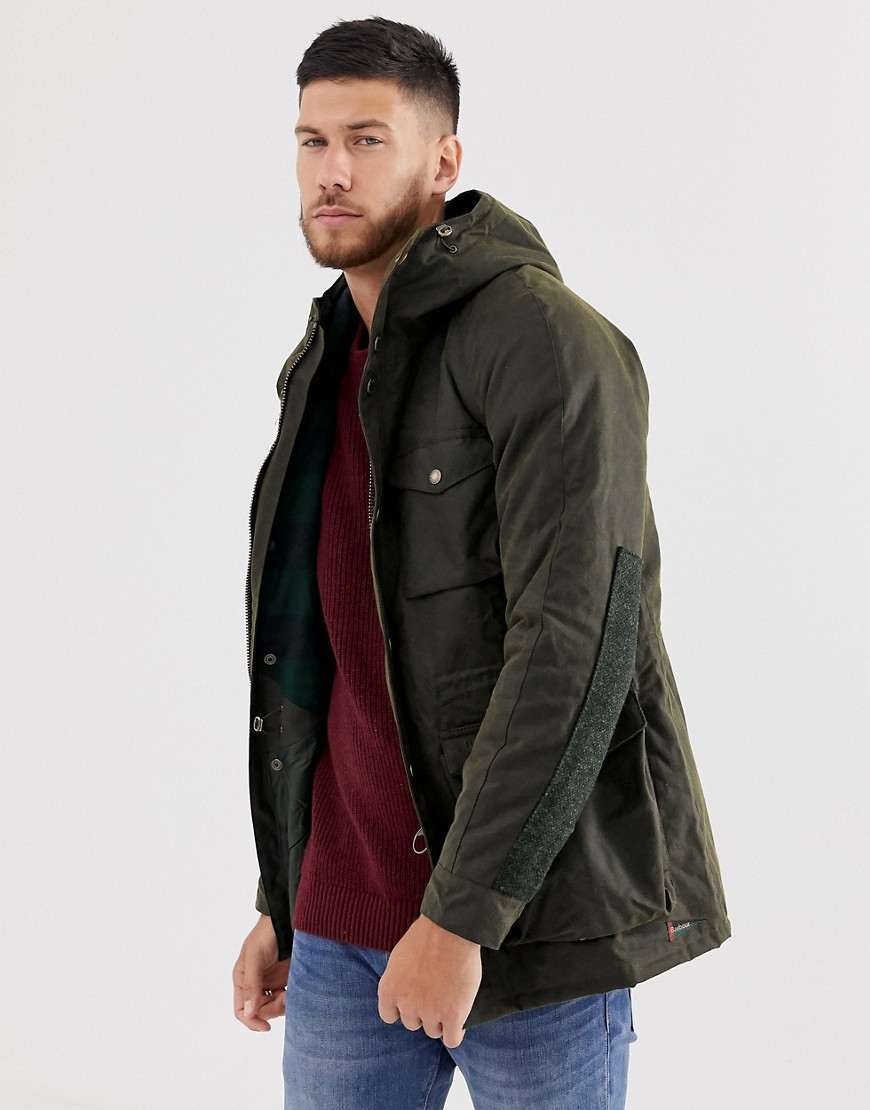 Barbour Coll wax jacket in khaki-Green