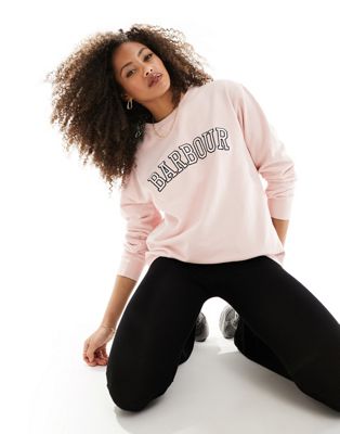 Barbour collegiate logo sweatshirt in pink