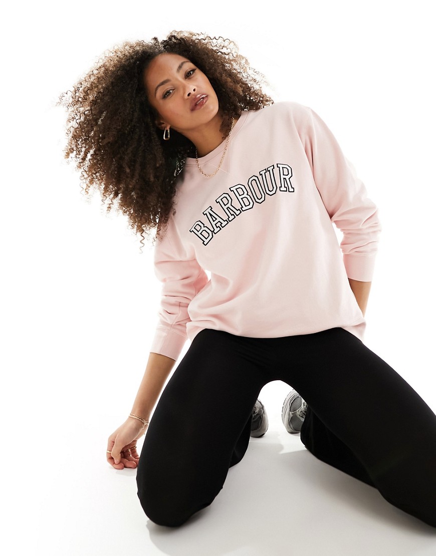 Barbour collegiate logo sweatshirt in pink-Neutral
