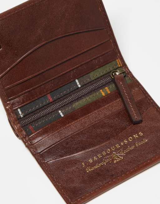 Barbour brown deals leather wallet