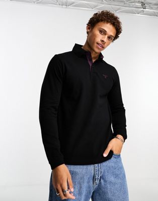 Barbour Conforth long sleeve polo shirt in black - ASOS Price Checker