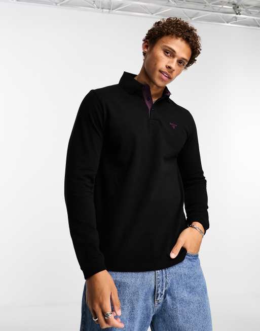 Black barbour polo sales shirt