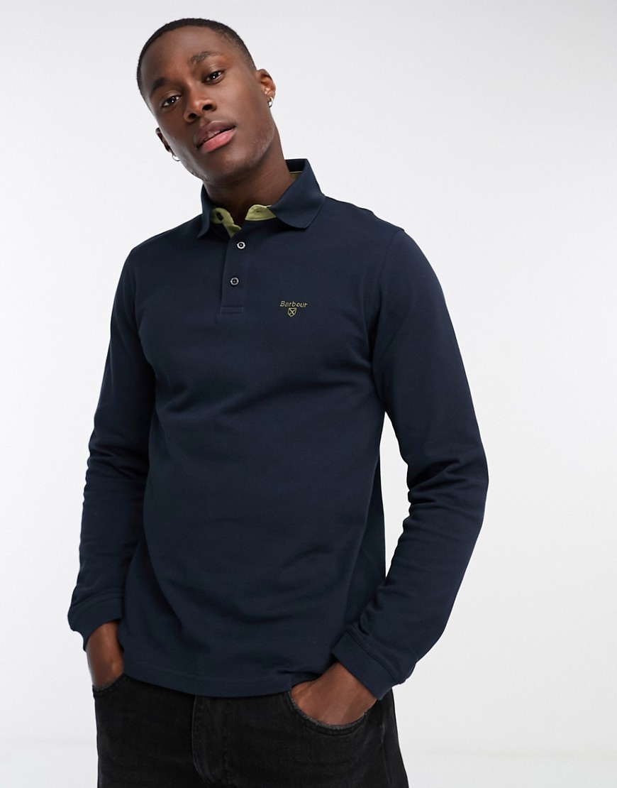 Barbour Conforth long sleeve polo shirt in navy