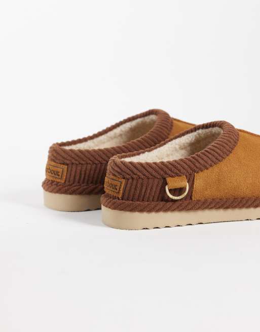 Barbour Corbridge suede slippers in tan, 4 of 4