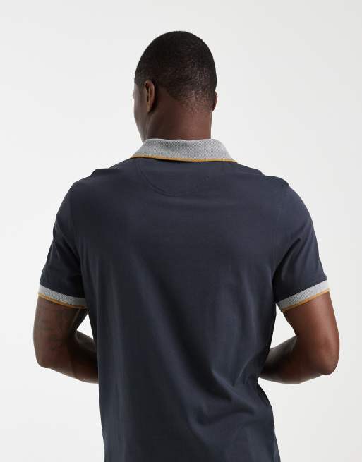 Barbour Cornsay short sleeve polo shirt in navy and camel, 5 of 5