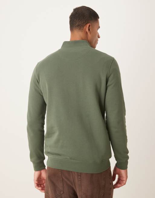 Barbour Cotes half zip sweatshirt in thyme - DGREEN, 3 of 5