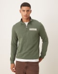 [Barbour] Barbour Cotes half zip sweatshirt in thyme-Green Chest 38 Thyme
