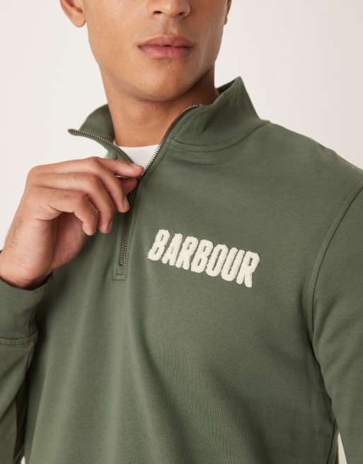 Barbour Cotes half zip sweatshirt in thyme, 5 of 5