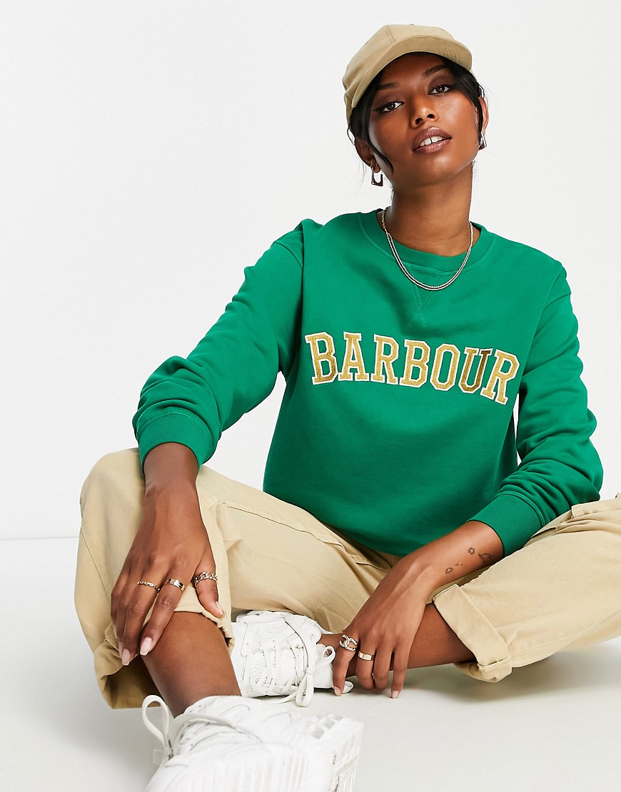 Barbour cotton Northumberland sweatshirt in green