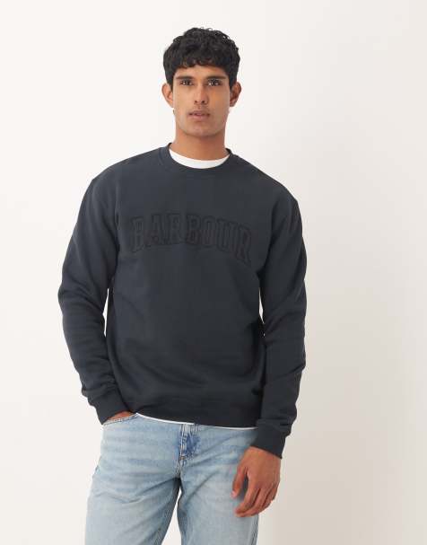 Barbour Cragwell relaxed crew neck sweat in dark navy - NAVY - view 1