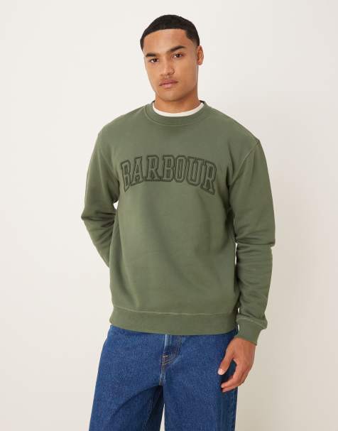 Barbour Cragwell relaxed crew neck sweat in thyme - view 1