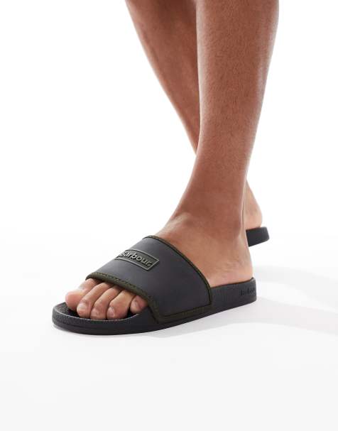 Barbour Cresswell slides in black - view 1