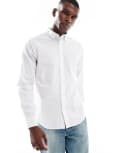 [Barbour] Barbour crest poplin tailored long-sleeved shirt in white Chest 49 Classic white