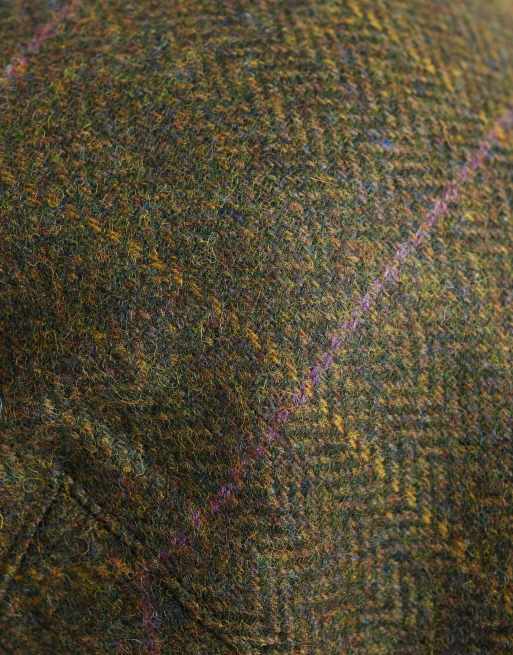 Barbour Crieff wool tartan check flat cap in brown, 2 of 3