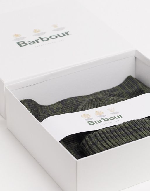 Barbour Crimdon Beanie & Scarf Gift Set - Black