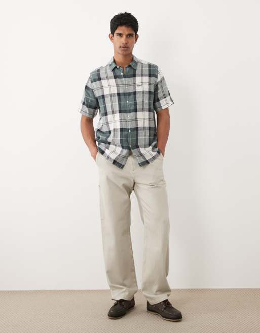 Barbour Croft short sleeve tartan summer shirt in green , 2 of 5