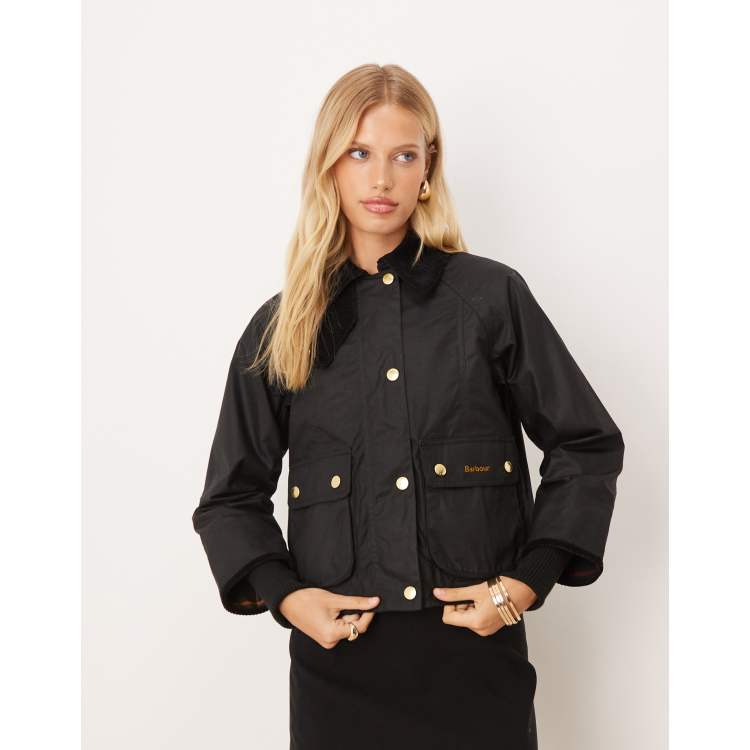 値下げ!Barbour cropped beadnell wax jacket 209195823-1-blackclassic?$