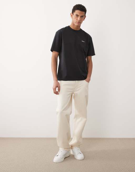 Barbour Dalton logo oversized t-shirt in black, 2 of 5