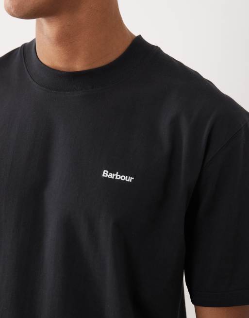 Barbour Dalton logo oversized t-shirt in black, 3 of 5