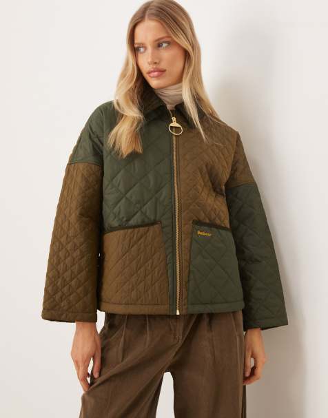 Barbour danby quilted jacket in golden olive - view 1