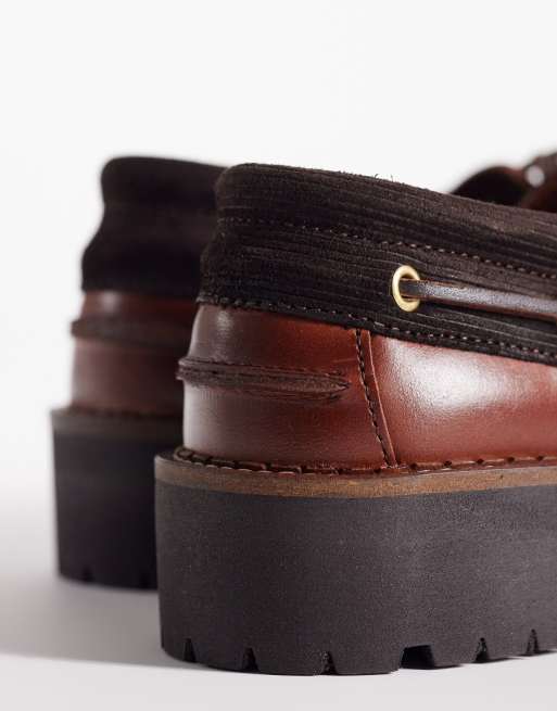 Barbour Darras boat shoes in dark brown, 4 of 5