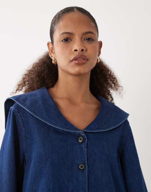 Barbour Dartmoor long sleeve denim collared shirt in mid wash blue , 2 of 4