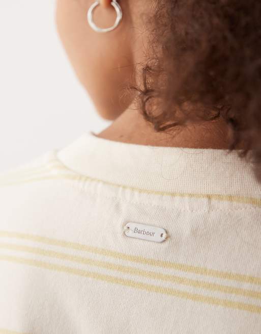 Barbour Dartmoor long sleeve striped top in lemon and ecru, 2 of 4