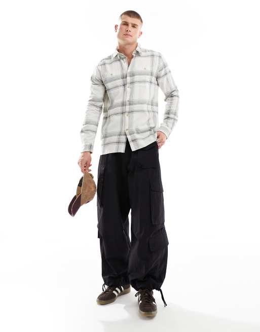 Barbour Dartmouth check shirt in white/grey, 2 of 4