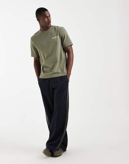 Barbour Dearham short sleeve back graphic relaxed t-shirt in khaki , 2 of 5