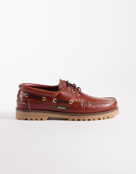 Barbour deck boat shoe in tan - view 1