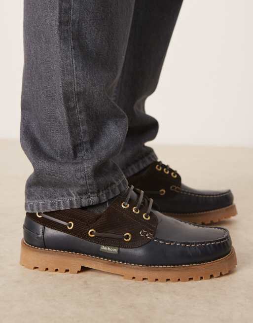 Barbour Deck boat shoes in navy ASOS