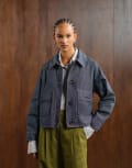 [Barbour] Barbour Demi showerproof jacket in indigo/hessian tartan-Blue 14 indigo tartan