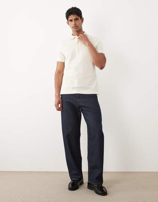 Barbour Denwick short sleeve tailored tipped polo shirt in cream, 3 of 5