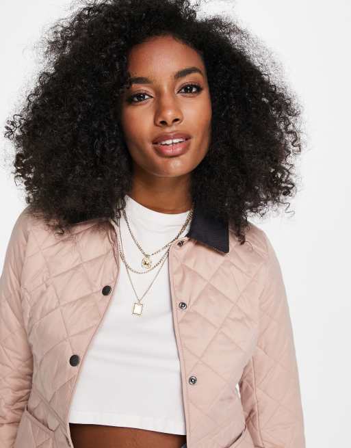 Barbour Deveron quilted jacket in light pink