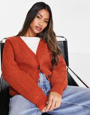 Barbour Devon cardigan in burnt orange