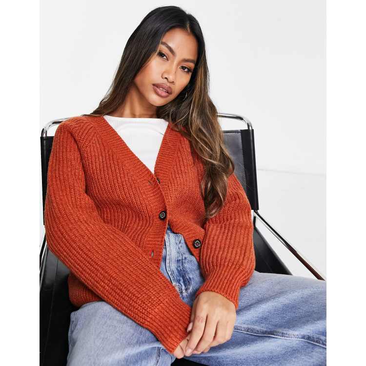 plus size burnt orange cardigan