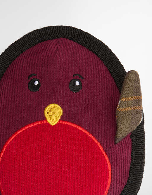 Barbour dog christmas robin toy in brown/red, 3 of 5