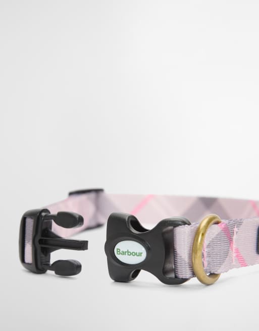 Barbour dog tartan check printed collar in pink, 4 of 4