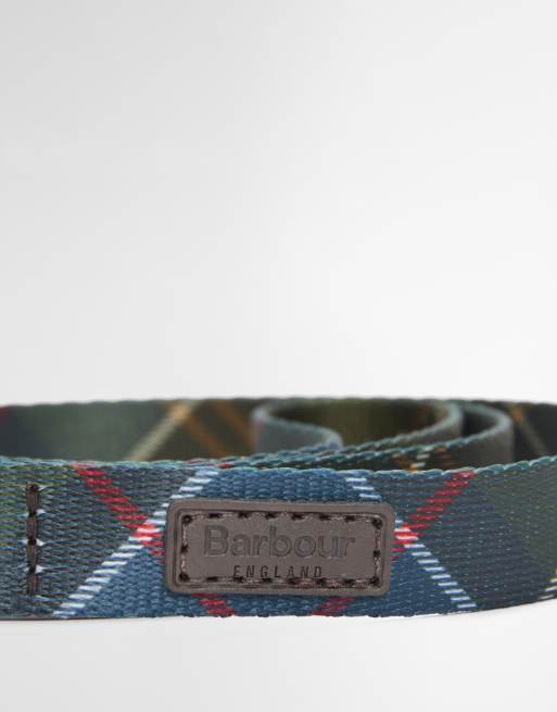 Barbour dog tartan check printed dog lead in green, 3 of 3