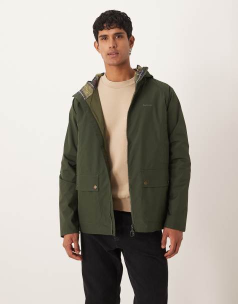 Barbour Domus hooded waterproof jacket in sage/classic - DGREEN - view 1