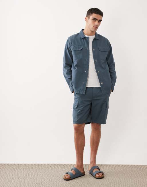Barbour Draftmen button through overshirt in blue, 2 of 5