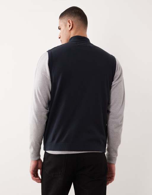 Barbour dryburn knitted gilet in navy, 3 of 5