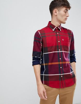 barbour dunoon shirt red