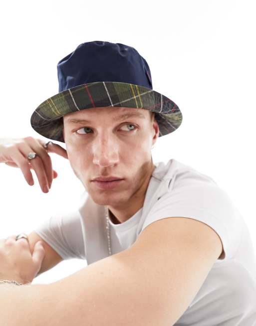 Barbour – Dwustronny kapelusz typu bucket w kolorze granatowym i w szkocką kratę