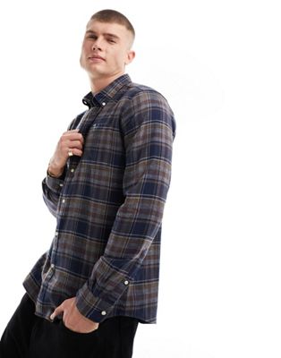 Barbour Eddleston tailored check shirt in navy